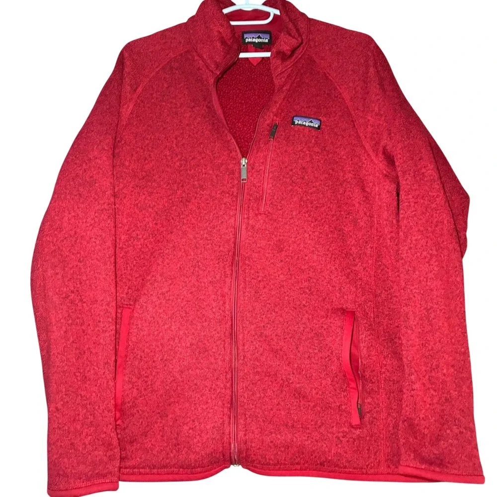 Patagonia Better Sweater Full Zip Jacket Polyester Mens L Red Fleece 25527